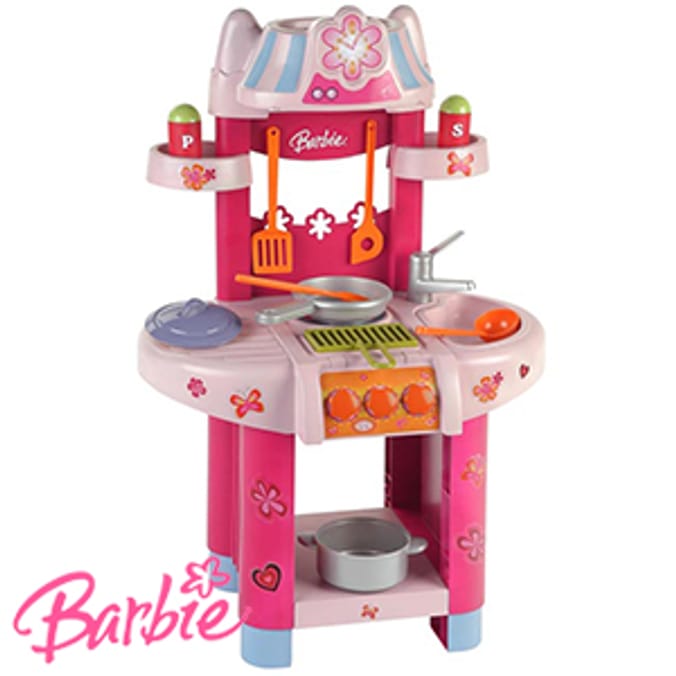 Barbie Junior Play Kitchen Set role play dress up house accessories toddler Home Bargains