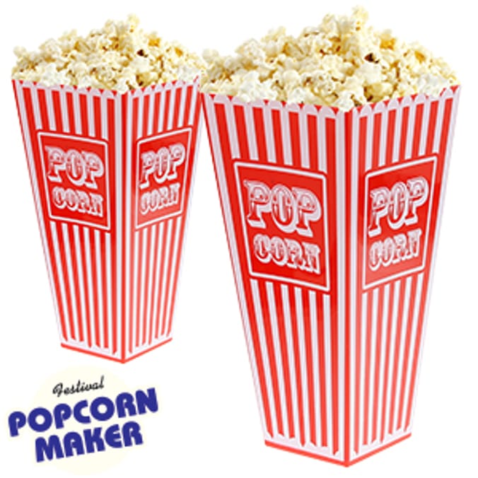 Retro Plastic Popcorn Holders (Case of 48) catering movie film theatre cinema pop corn vintage