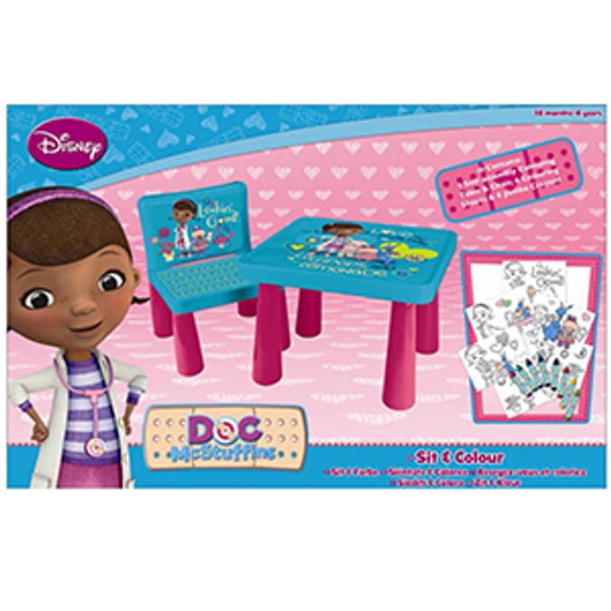 Doc mcstuffins table store and chair set