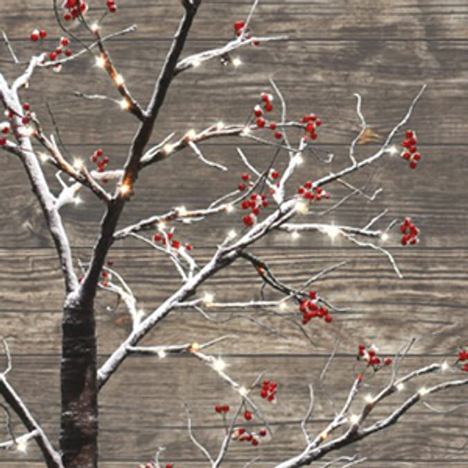 Season's Greetings Floor Standing Snowy Berry Tree 210cm christmas