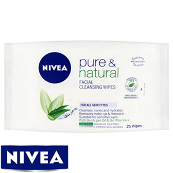 Nivea Pure & Natural Facial Wipes case of 6 Home Bargains