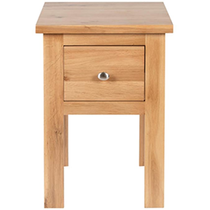 Hampton Solid Oak 1 Drawer Lamp Table furniture side table Home Bargains