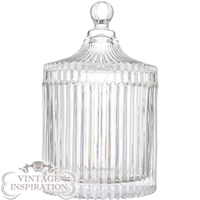 Vintage Inspiration Large Ridged Glass Jar (Case of 18) wedding