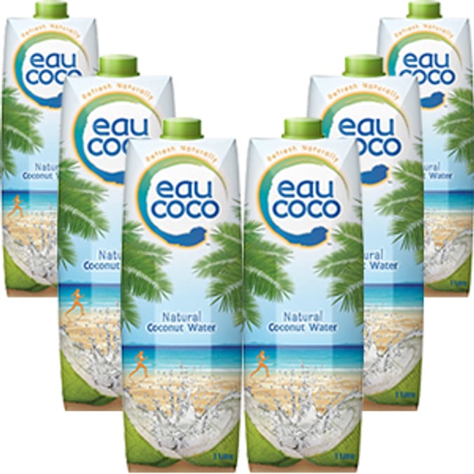Eau Coco Natural Coconut Water (Case of 6 Bottles) new low calorie kcal