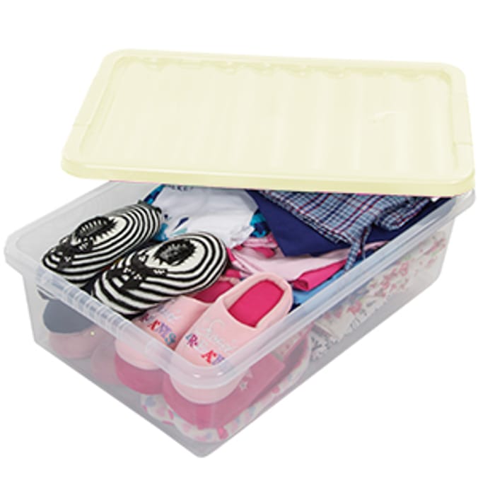 6 X 32 Litre Clear Plastic Underbed Storage Boxes home storage new