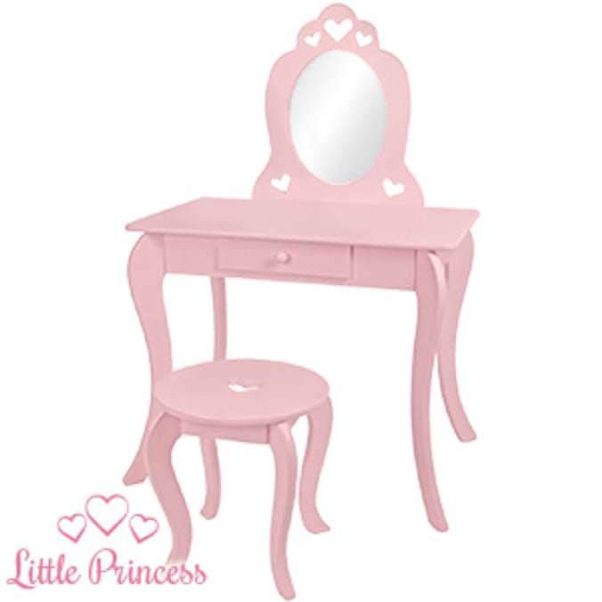 Little Princess Dressing Table with Stool heart love toddler