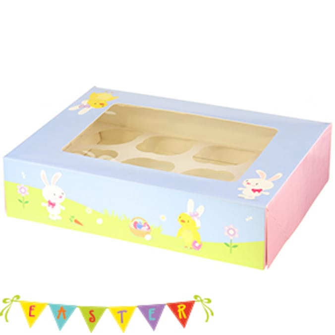 Easter Cupcake Boxes (Case 24 x Large Boxes) Home Bargains