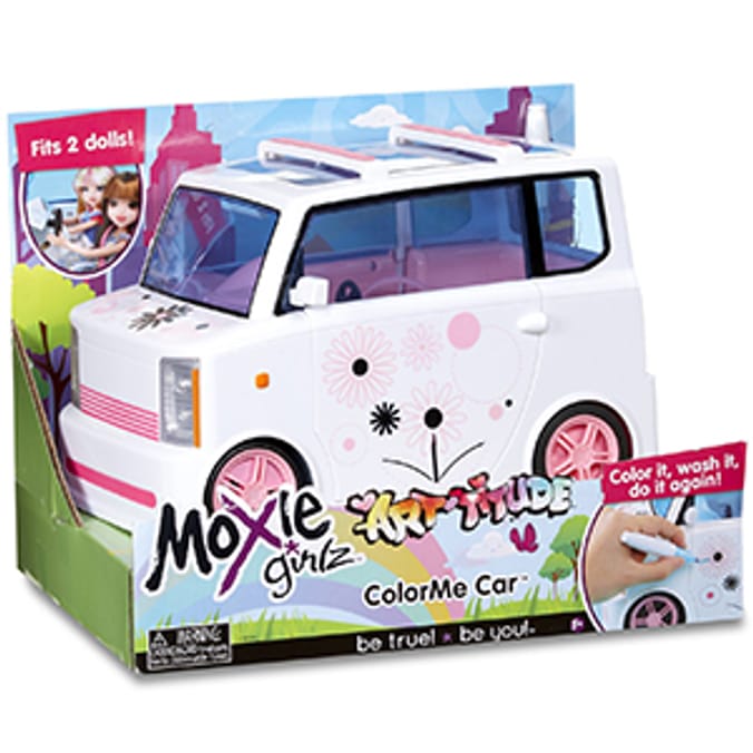 Moxie Girlz ColourMe Car color pink doll barbie car rv design colouring in art craft design Home Bargains