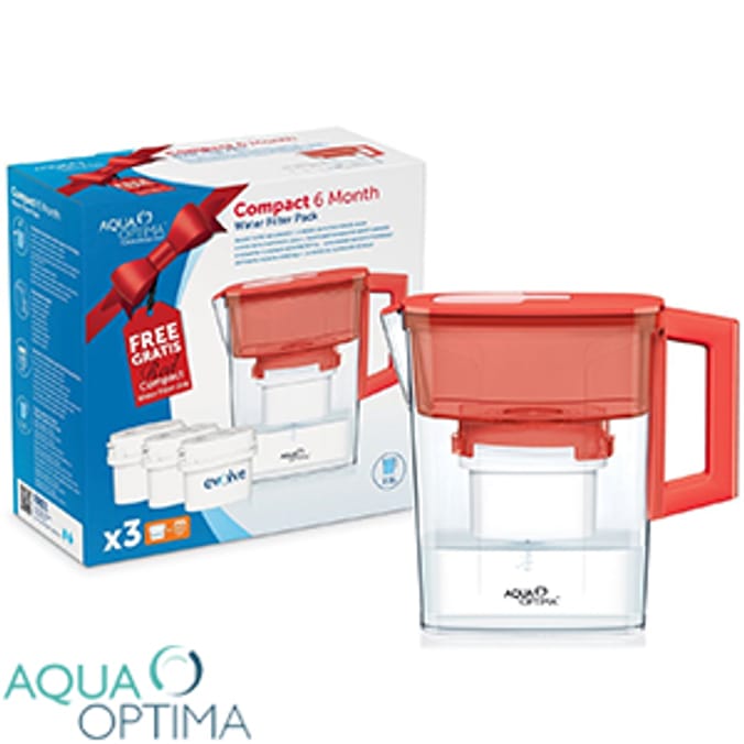Aqua Optima Compact 6 Month Water Filter Pack purify tap water bottled water Home Bargains