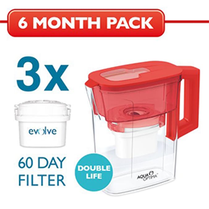 Aqua Optima Compact 6 Month Water Filter Pack purify tap water bottled water Home Bargains