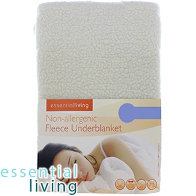 Non Allergenic Fleece Underblanket protector heated sheets electric blanket blanket covers Home Bargains