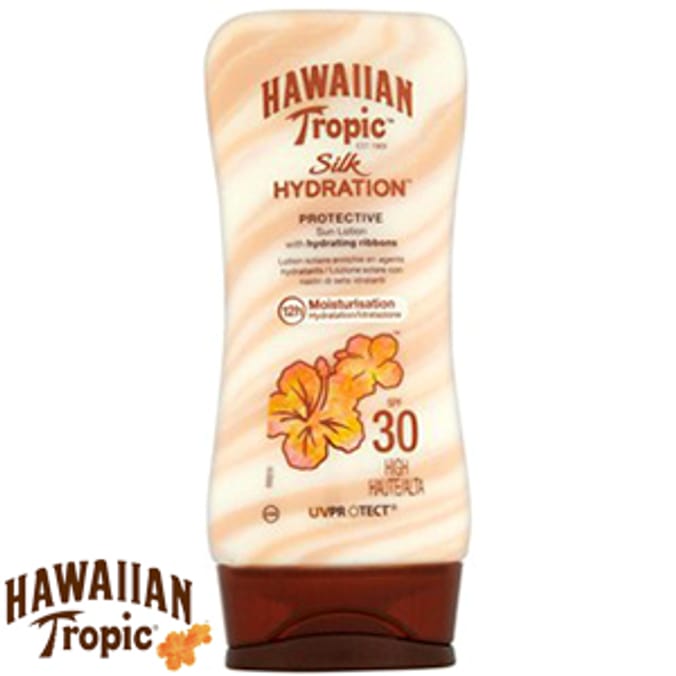 Hawaiian Tropic Silk Hydration SPF30 Sun Lotion sun cream sun care tan summer 180ml Home Bargains