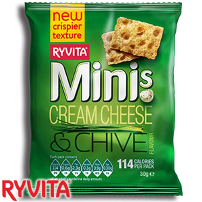 Ryvita Minis: Cream Cheese & Chive (Case of 24 Bags)