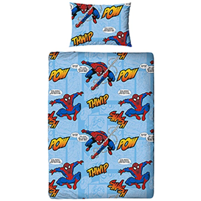 Disney Marvel Official SpiderMan Reversible Single Duvet Set 100% Pure  Cotton