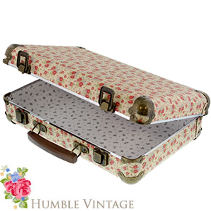 Humble Vintage Floral Suitcase storage home accessory wedding special