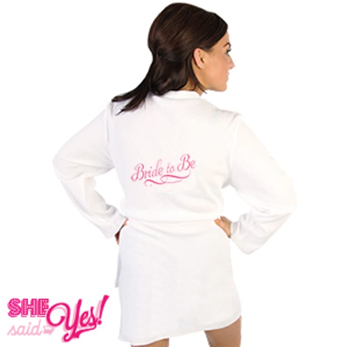 Special Occasion Waffle Robe Bride to Be cotton wedding day hen party hendo hen do hen do marriage gift present pink Home Bargains