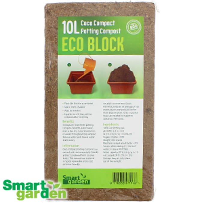 Coco Compact Potting Compost Eco Block (22 x 10L Blocks) Home Bargains