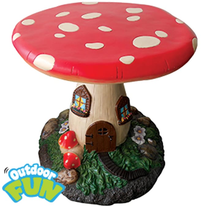 Mushroom Garden Table outdoor furniture dining stool Home Bargains