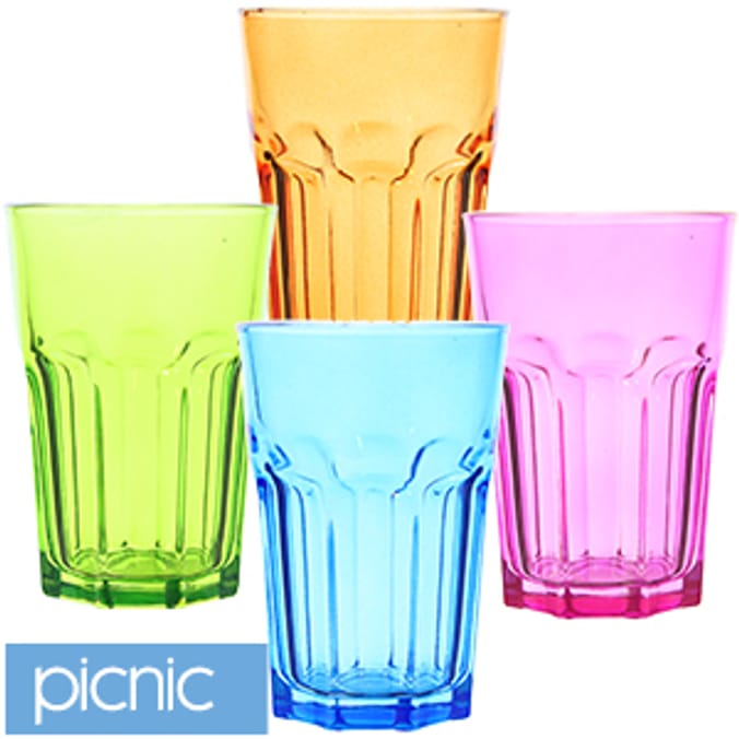 Picnic Glass Coloured Tumblers (Case of 24) kitchen dining glasses