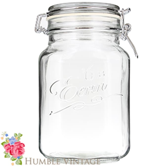 Eerin Vintage Clip Mason Jar 1500ml Case of 12 new jam jar