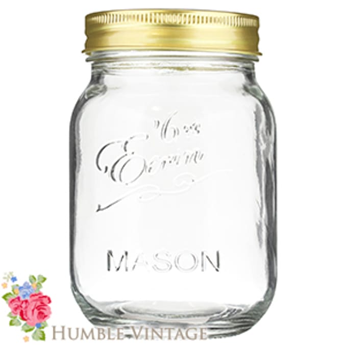 Eerin Vintage Mason Jar 500ml (Case of 12) new jam jar funky cool