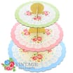 Vintage Tea Party 3 Tier Cake Stand (Case of 24)