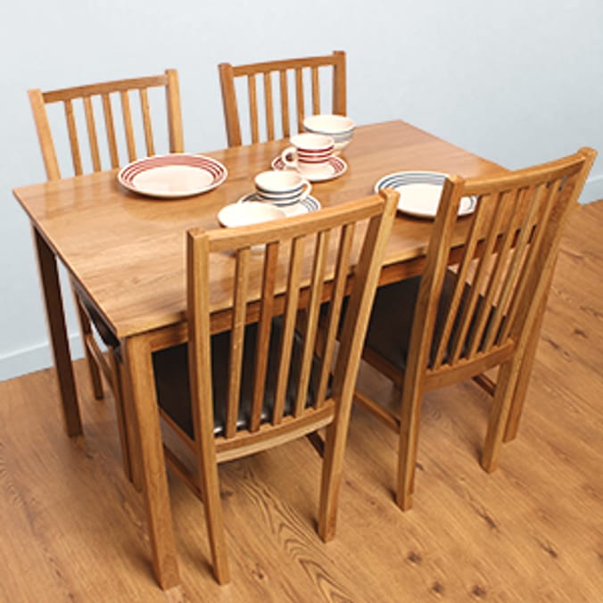 Oxford Oak Dining Table Chairs Set kitchen dining table chairs furniture wooden solid oak wood sale Home Bargains