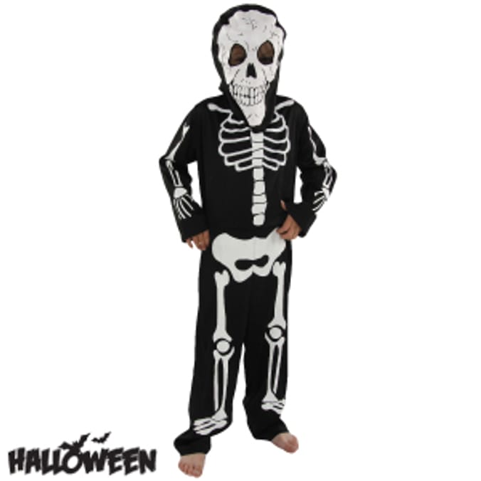 Halloween Skeleton Jumpsuit with Mask