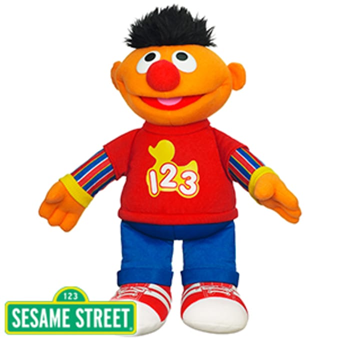 Sesame Street Rockin Numbers Ernie new big bird cookie monster bert and erny almo toddler talking plush cuddly teddy Home Bargains