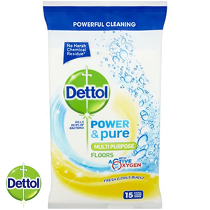 Dettol Power & Pure Citrus Floor Wipes (Case of 9 Packs) household