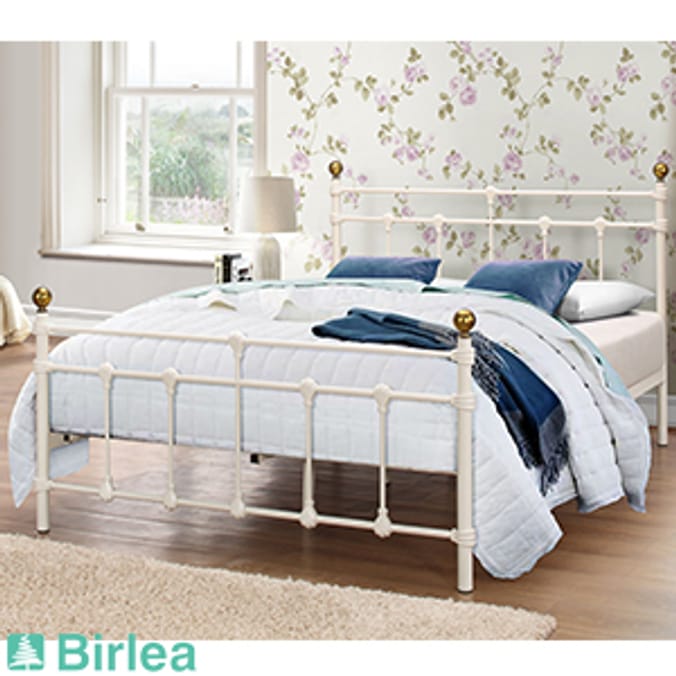 Atlas Cream Double Bed Frame Home Bargains