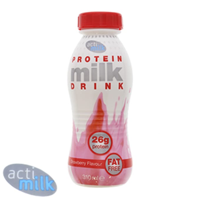 ActiMilk Strawberry Protein Milk Drink (12 x Bottles) Home Bargains
