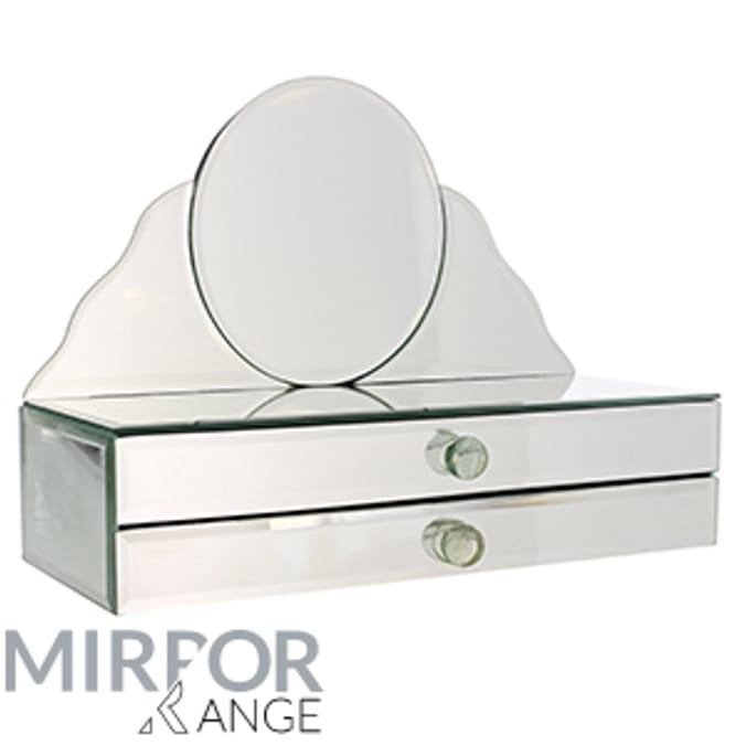 Round Mirror Jewellery Box make up gift vanity mirror Home Bargains