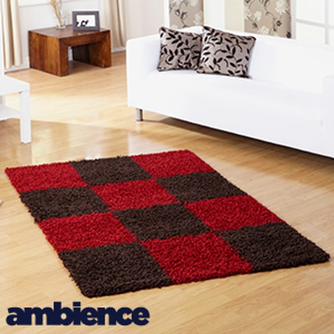 Ambience Mont Blanc Black & Red Rug Home Bargains
