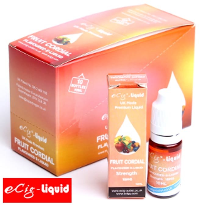 E Cig Liquid Fruit Cordial 10 x 10ml Bottles cigarettes