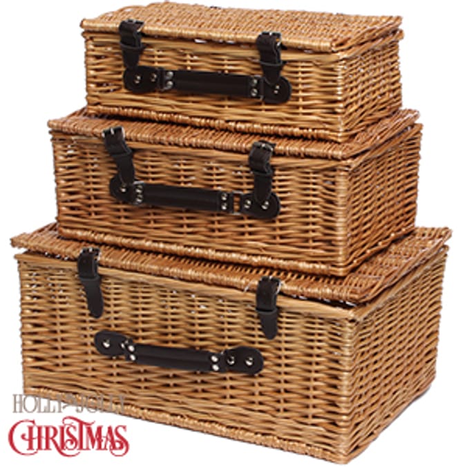Christmas Buckle Hamper Baskets (Set of 3) Home Bargains