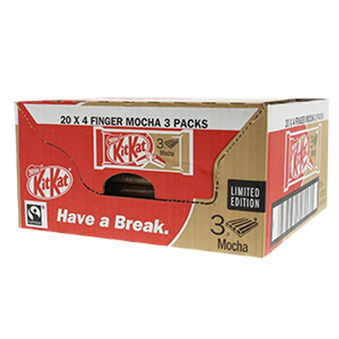 KitKat Mocha (Case of 60 Bars) nestle kit kat fairtrade suitable for