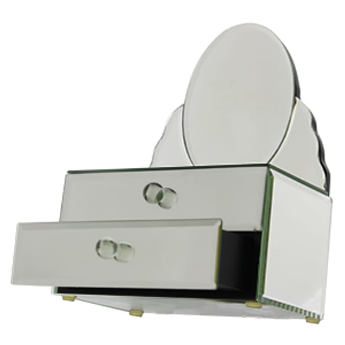 Oval Mirror Jewellery Box make up gift vanity mirror Home Bargains