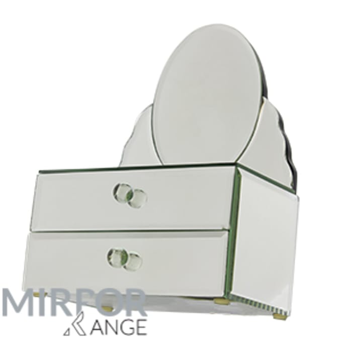 Oval Mirror Jewellery Box make up gift vanity mirror Home Bargains