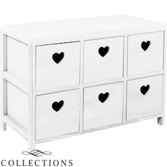 Collections White Wooden 6Drawer Storage Unit bedroom furniture