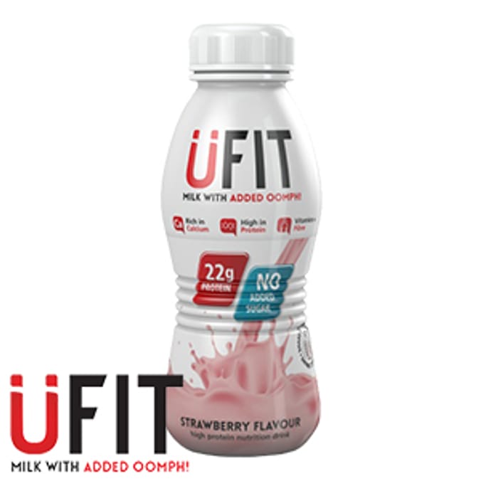 UFIT Protein Milk Strawberry (Case of 8 Bottles) protein whey soya