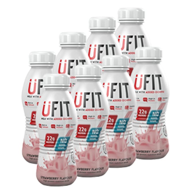 UFIT Protein Milk Strawberry (Case of 8 Bottles) protein whey soya
