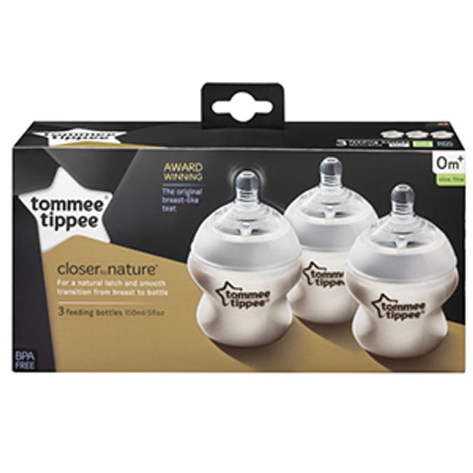 Buy Tommee Tippee Closer To Nature Baby 150 ml Bottle, 0 Months +, Pack of  3 for AED 89.00 | Mamas & Papas AE