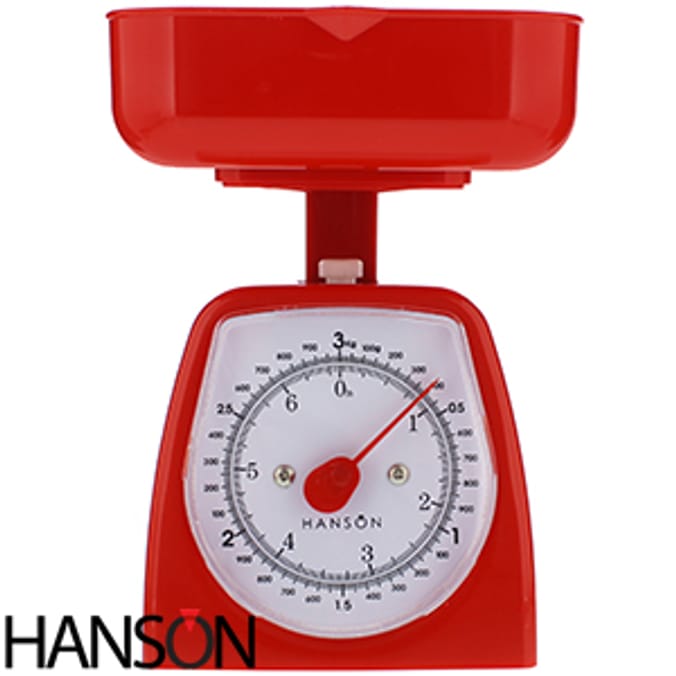 Alpine Cuisine Analog Kitchen Scale Red - Mechanical Kitchen Weighing Food  Scale Weighs Up to 22 Lbs, Analog Food Scale for Kitchen - Measures in