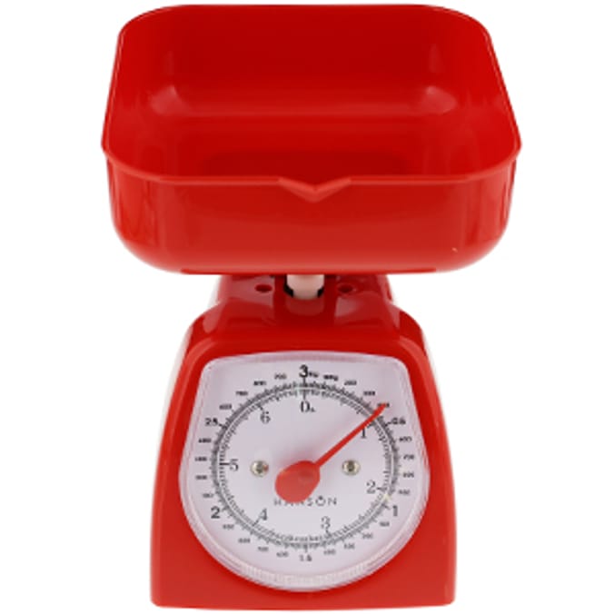 Alpine Cuisine Analog Kitchen Scale Red - Mechanical Kitchen Weighing Food  Scale Weighs Up to 22 Lbs, Analog Food Scale for Kitchen - Measures in