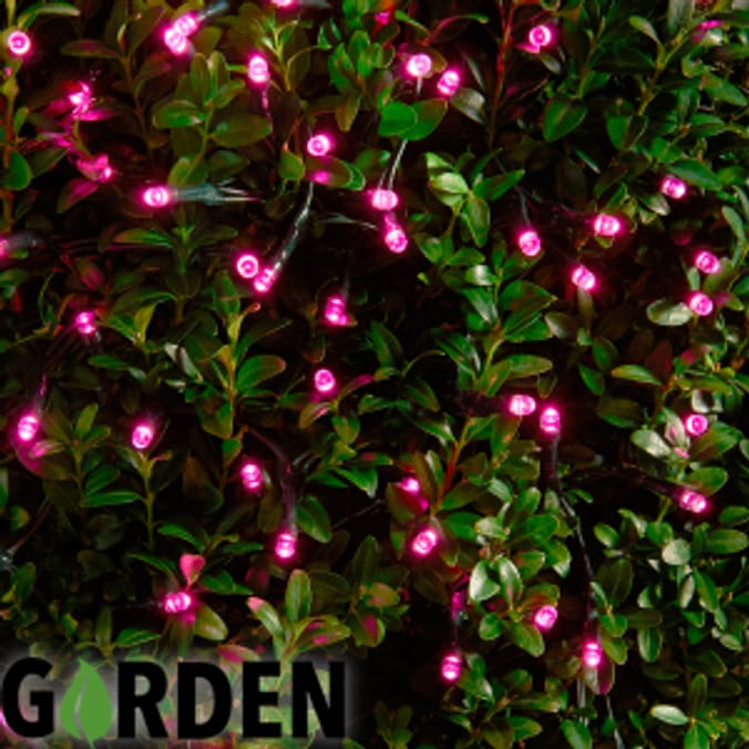 Firefly 100 LED Solar Power String Lights (Pink) fairy lights outdoor