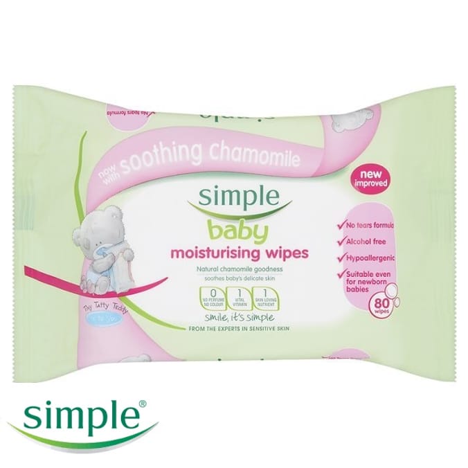 Simple Baby Moisturising Wipes (Case of 12 Packs)