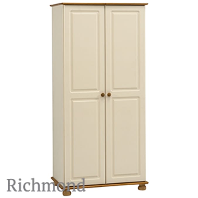 Richmond Cream & Pine 2 Door Robe Home Bargains