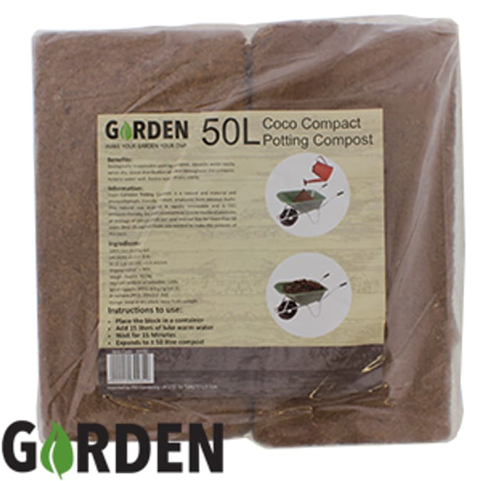Garden 50L Coco Compact Potting Compost garden plant coconut husks