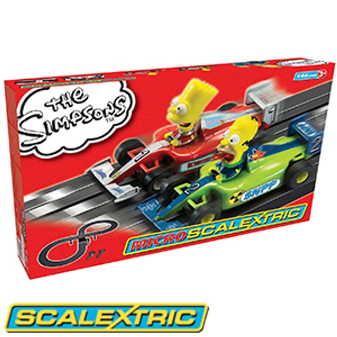The Simpsons MicroScalextric car race track Homer Bart Home Bargains
